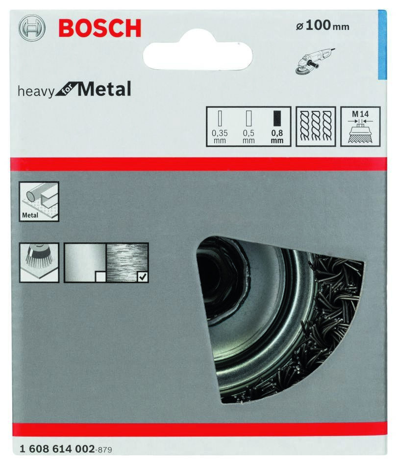 Bosch Blue Zubehör 1608614002 Drahtbürste 100 mm geflochten M14