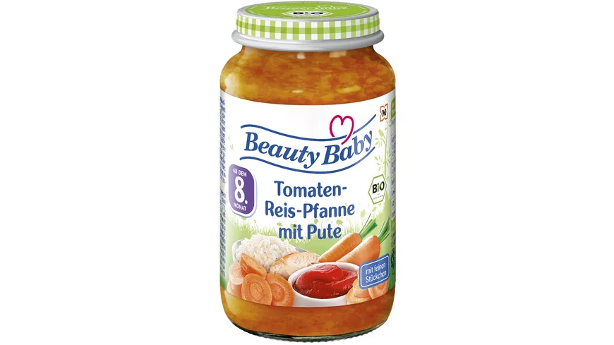 Beauty Baby Gläschen Menü Pfanne Tomaten & Reis & Pute 220 g