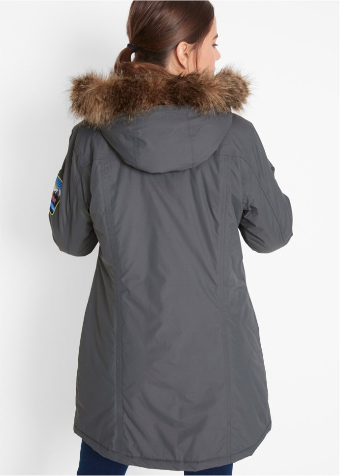 Funktions-Outdoor-Longjacke mit Kapuze