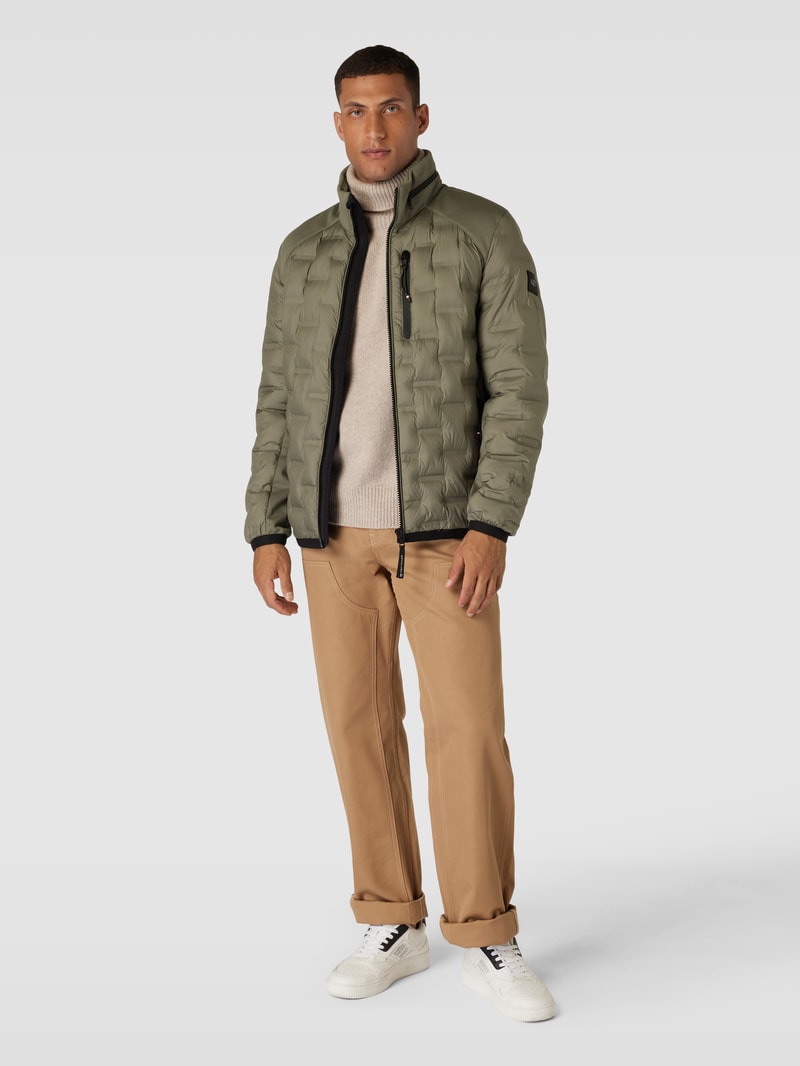 Jacke mit Strukturmuster in olivgrün