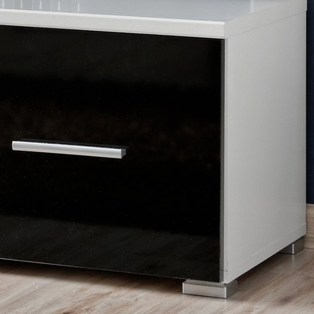 Stylefy Wohnwand Jagst, (Wohnmöbel, Wohnzimmer-Set, Set (4-St), bestehend aus 2xHängevitrine, 1xLowboard, 1xWandboard, inkl. LED-Beleuchtung, mit Glaseinsatz,variabel stellbar und hängbar, Hochglanzfronten