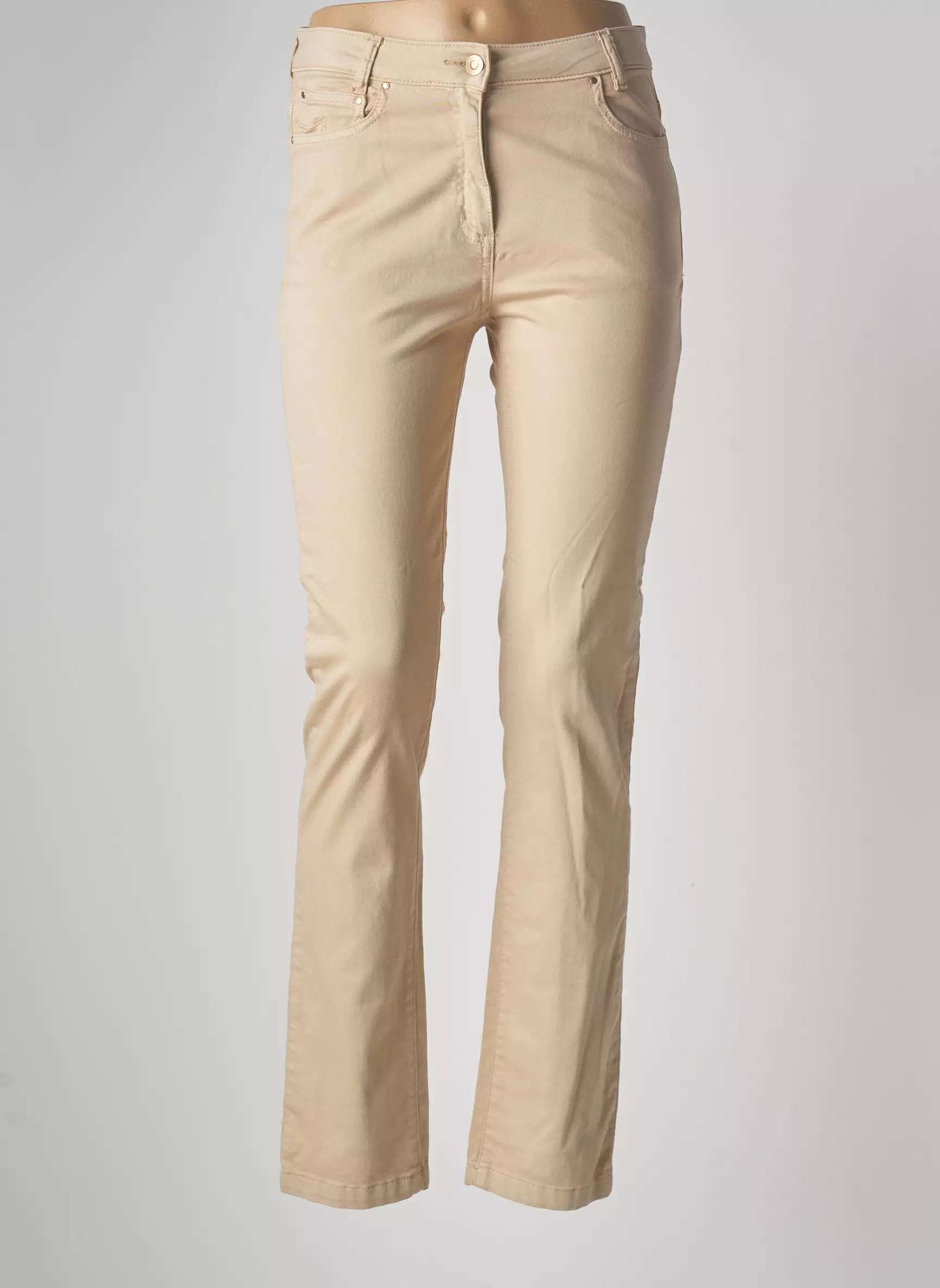 Julie Guerlande Pantalons Droits Femme couleur beige