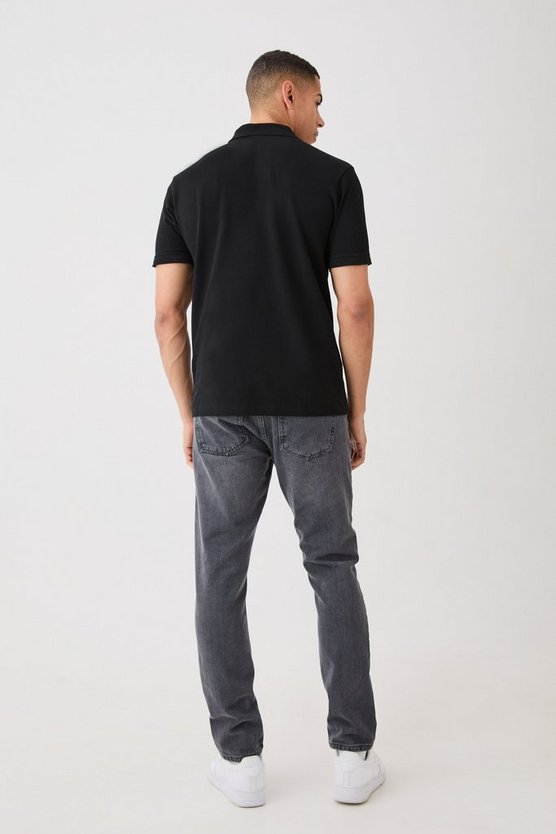 Slim-Fit Pique Poloshirt mit 1/4 Reißverschluss