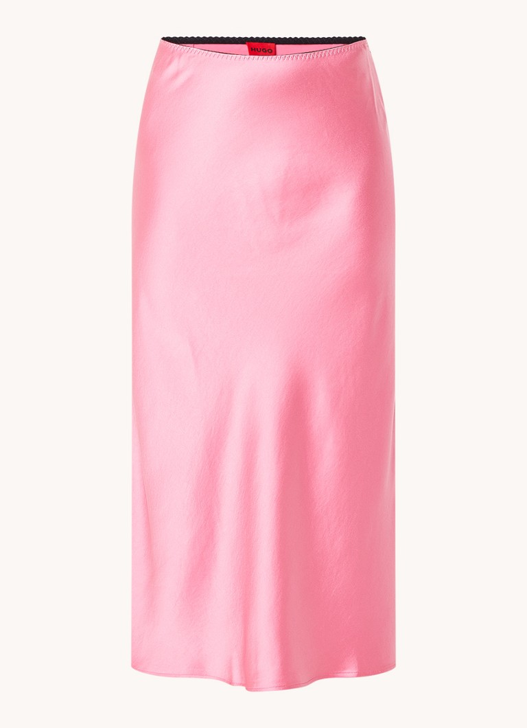 Fusta midi din satin HUGO BOSS Ramitana