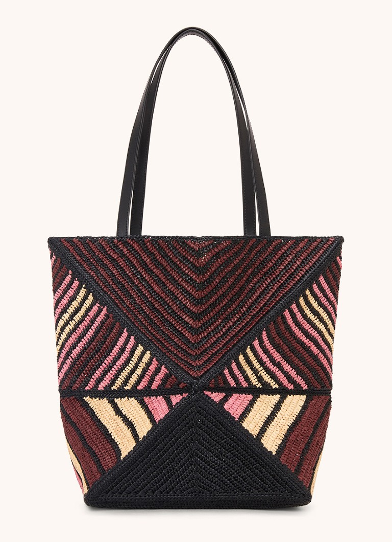LOEWE Puzzle Fold -keskikokoinen olkalaukku vasikannahkaisilla yksityiskohdilla