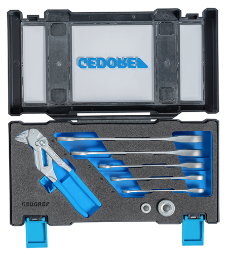Gedore 3416356 7 RA 183 Set chei tubulare cu clichet inelar + clește pentru chei