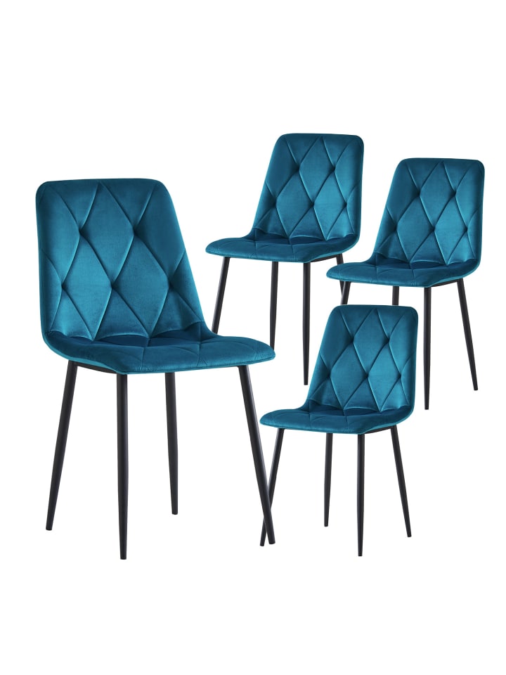 B&D Home Esszimmerstuhl VICKA in Petrol günstig kaufen 4 Stück