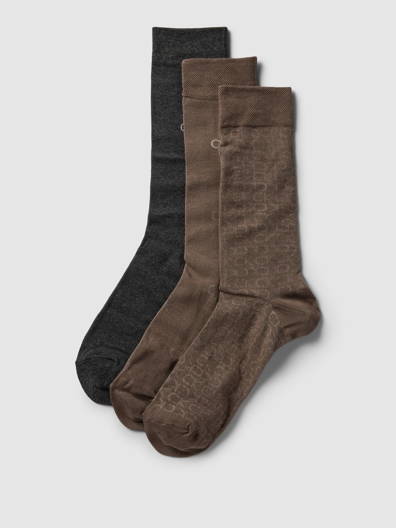 Socken mit Label-Stitching im 3er-Pack in anthrazit
