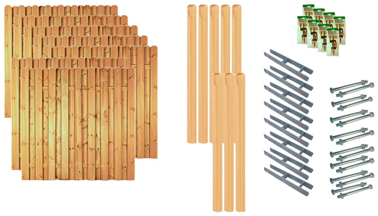 Tetzner & Jentzsch Bohlenzaun Los Angeles 5, (Set), 7 Elemente, LxH: 1332x180 cm