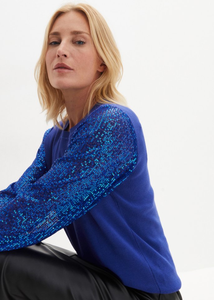 Pullover mit Pailettenärmeln