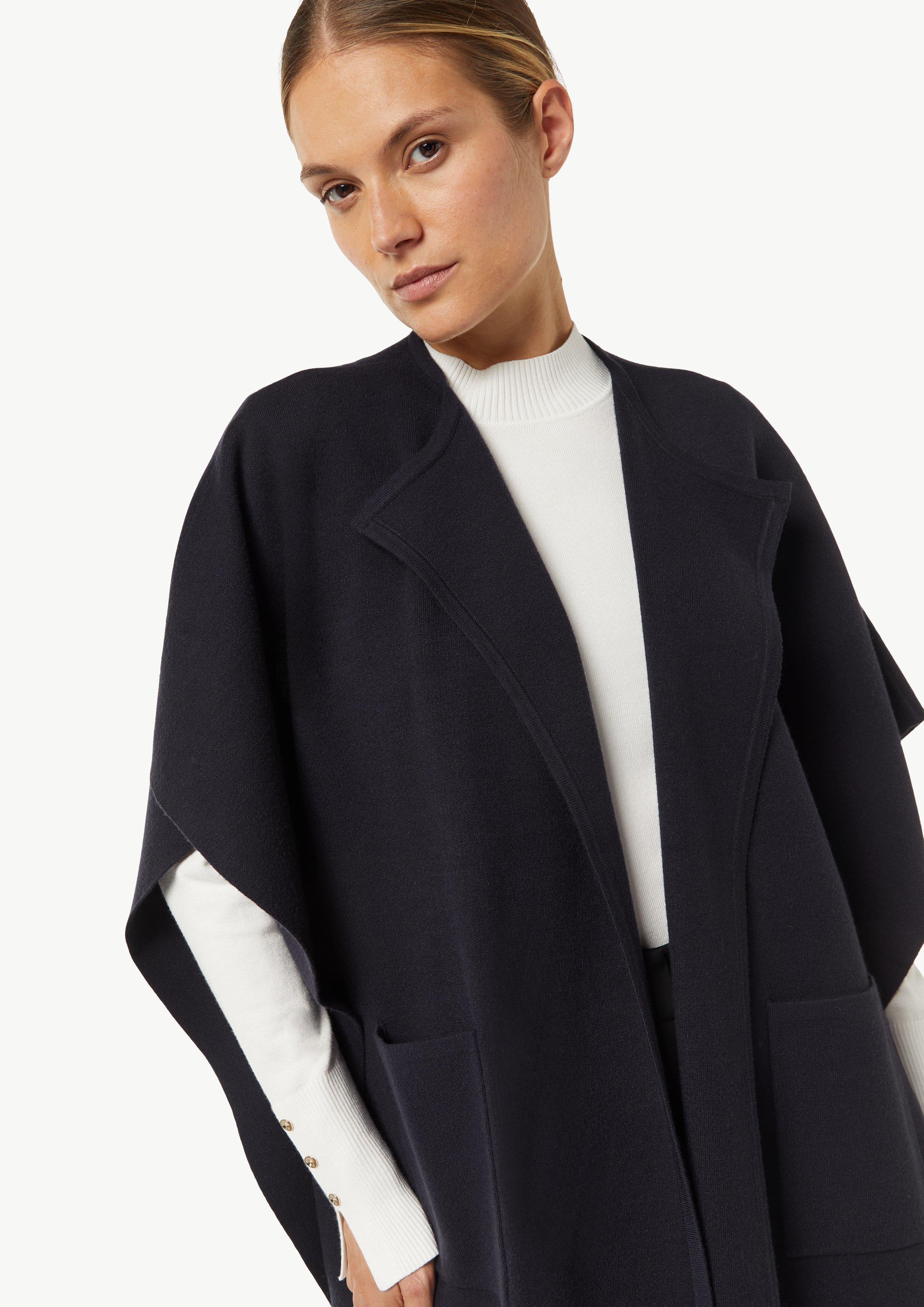 Poncho aus Viskosemix - navy