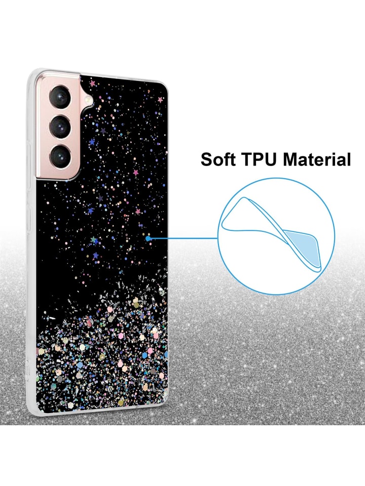 cadorabo Hülle für Samsung Galaxy S21 5G Glitter in Schwarz mit Glitter günstig kaufen onesize