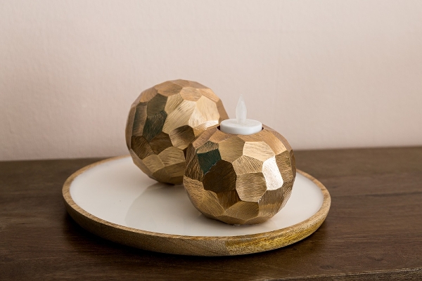 MyFlair Holzteller, weiß, D: 26 cm