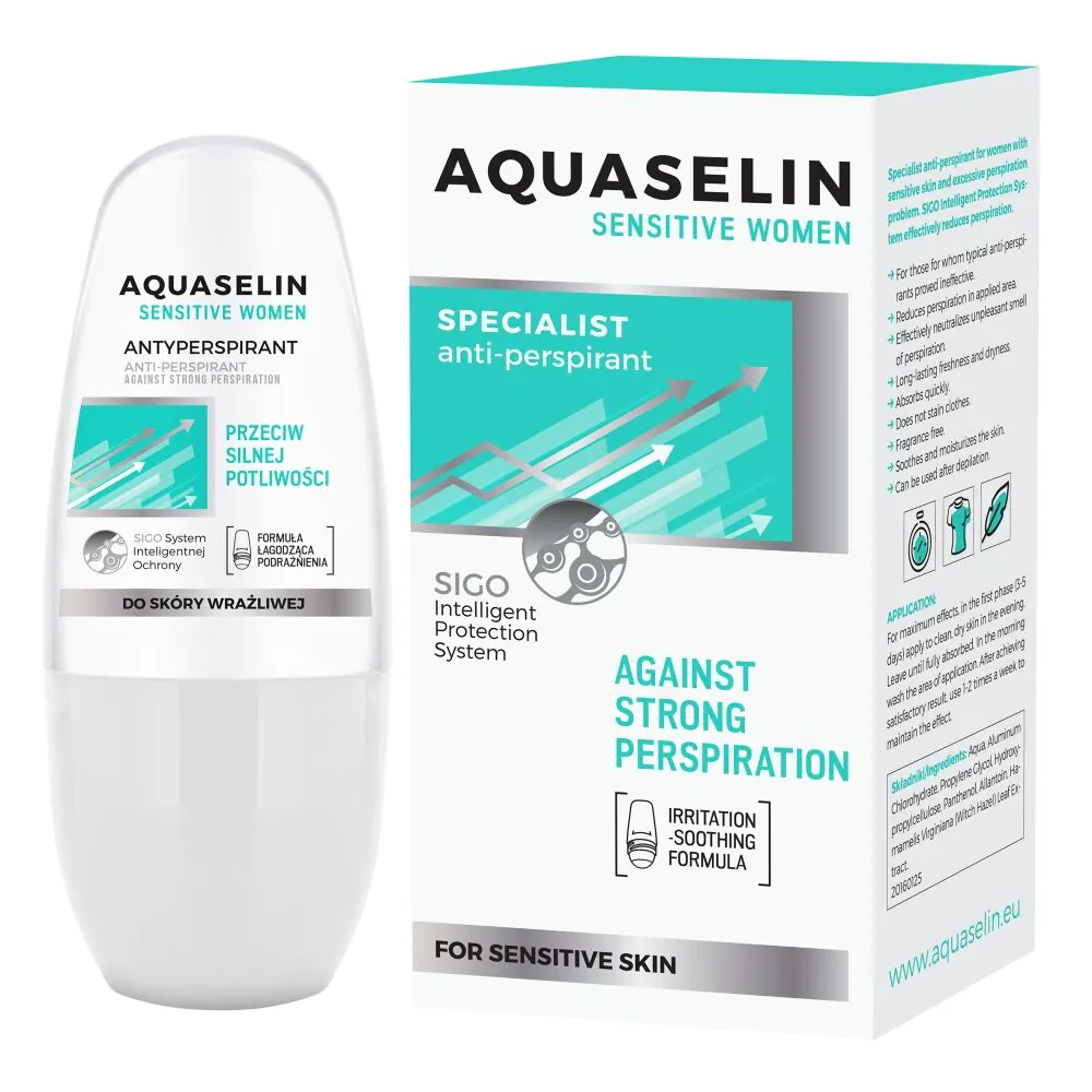Desodorante Aquaselin Ap Sensitive para transpiração excessiva