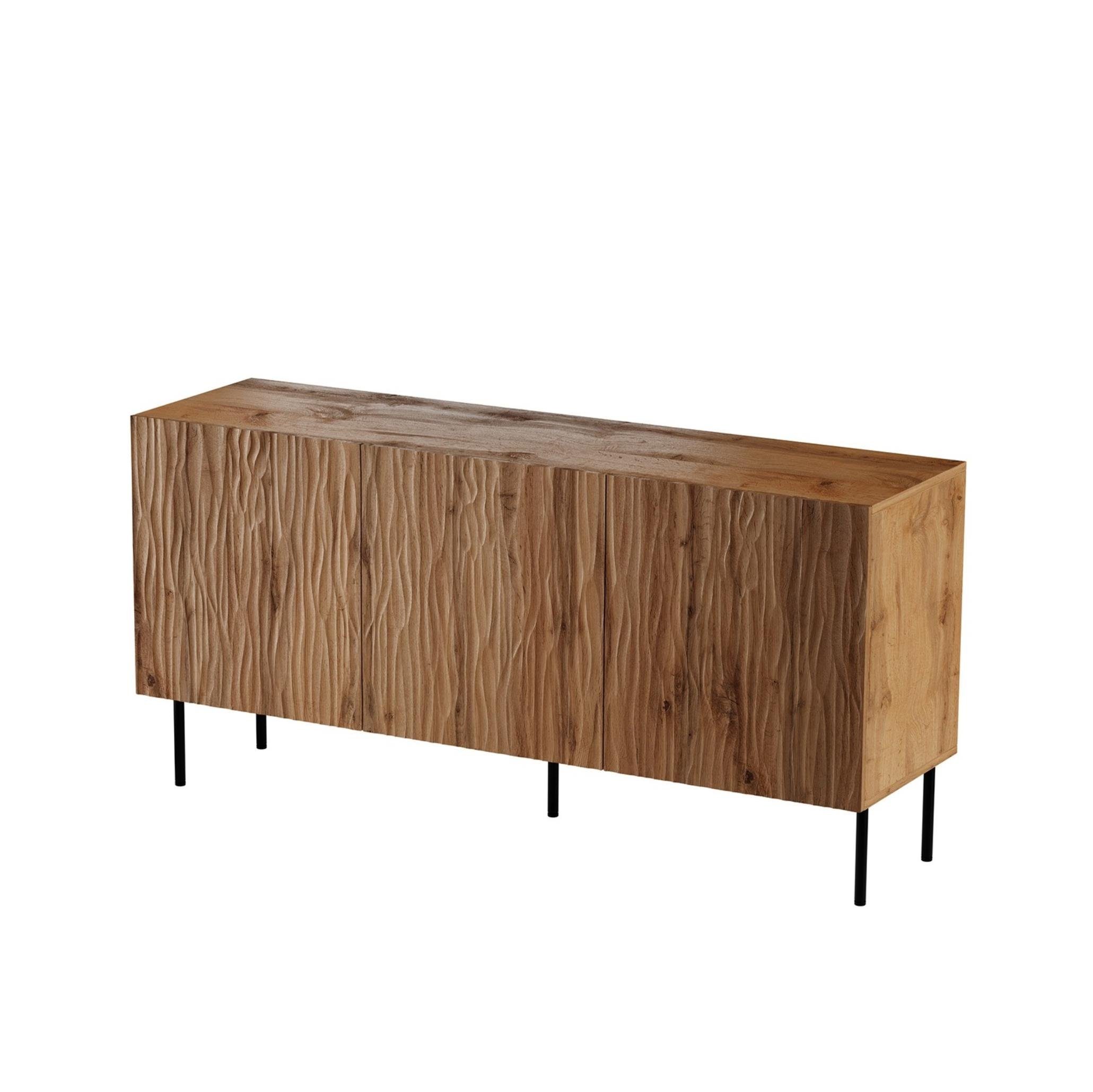 Furnix Kombikommode GLEYA Sideboard multifunktioneller Highboard mit gefrästen Fronten, B152 oder 190 x H74,5 x T42 cm