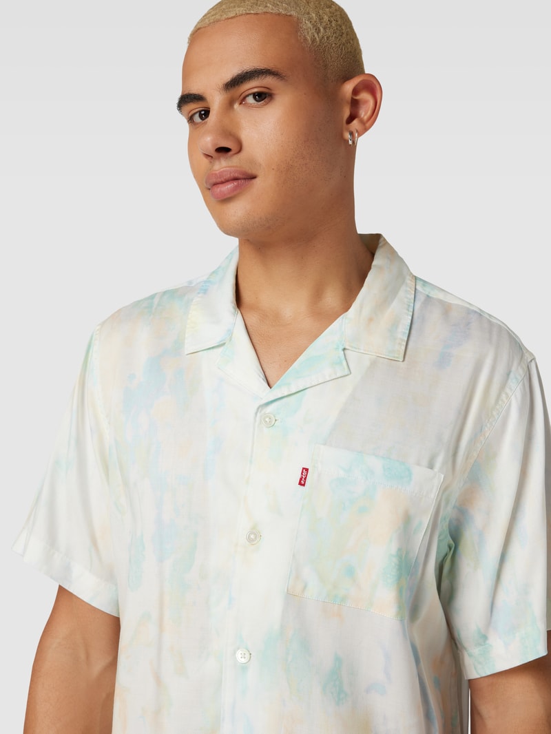 Freizeithemd im Batik-Look Modell 'THE SUNSET' in offwhite