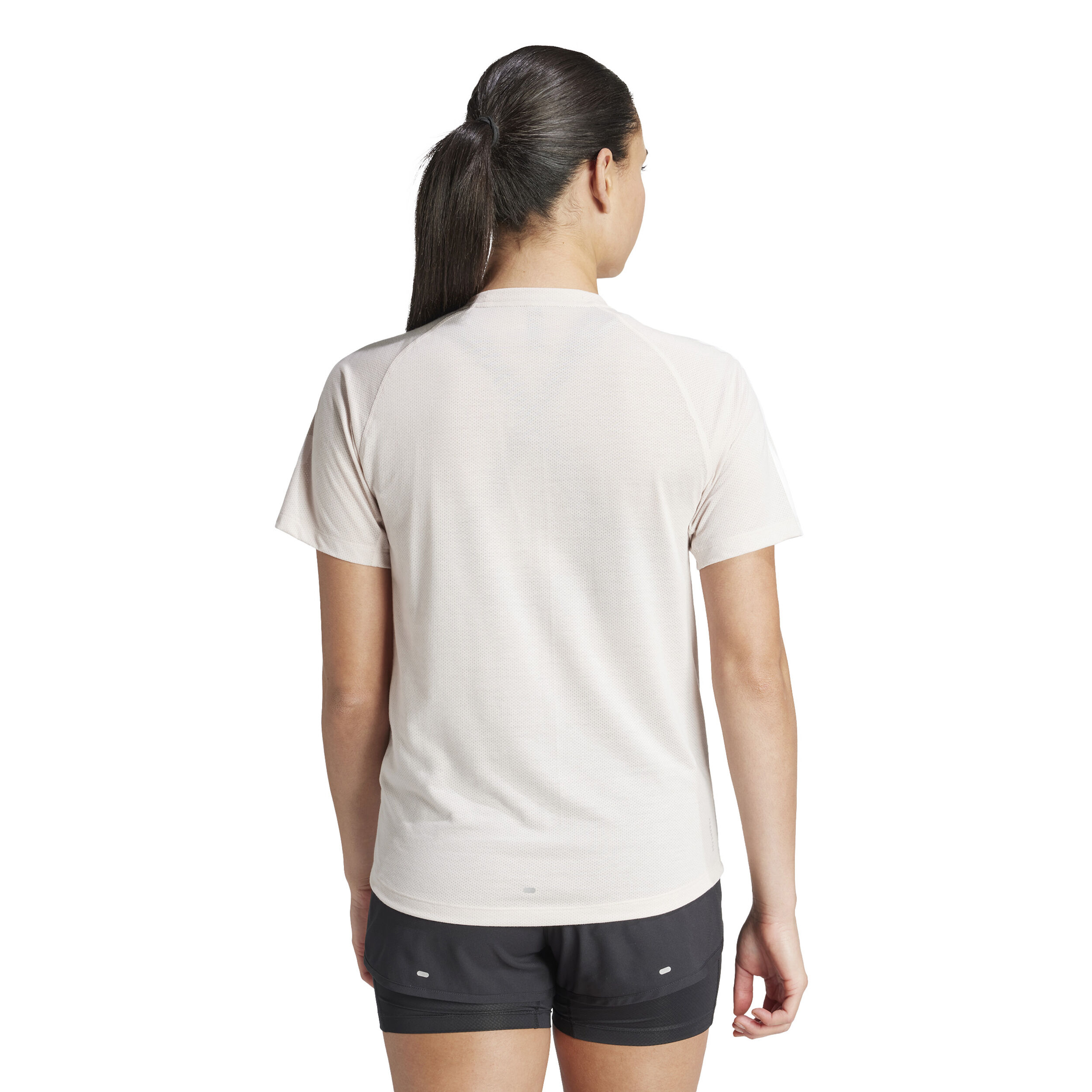 Own The Run E 3S Tee Laufshirt Damen - Creme