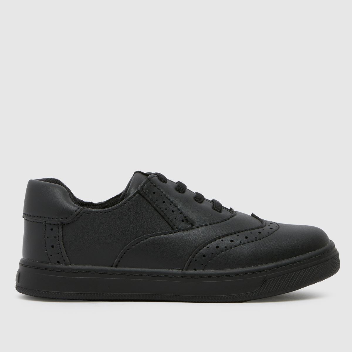 Schuh svarta brogues med spärr för pojkar och juniorer