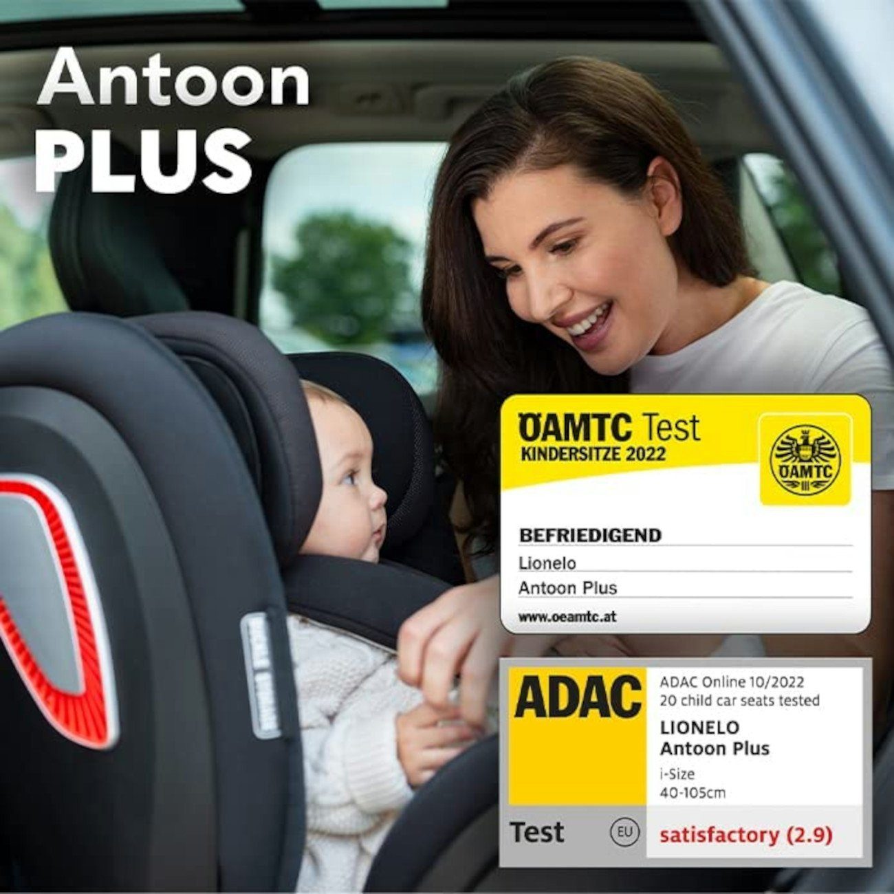 lionelo Autokindersitz ANTOON PLUS, ab: ab Geburt, bis: bis 3 Jahre, ab: 0,00 kg, bis: 18,00 kg, (einstellen), I-Size ISOFIX 360° Liegeposition 0 bis 18kg