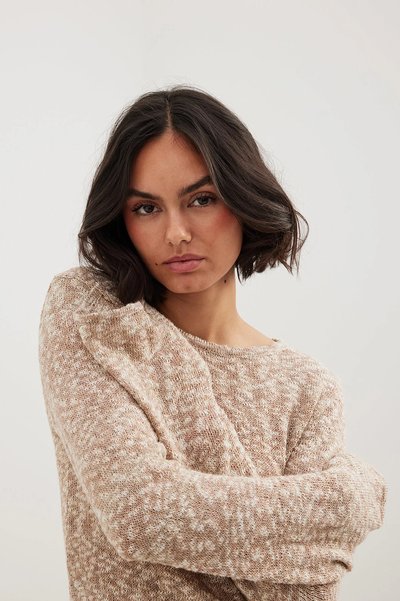 Melange-Strickpullover