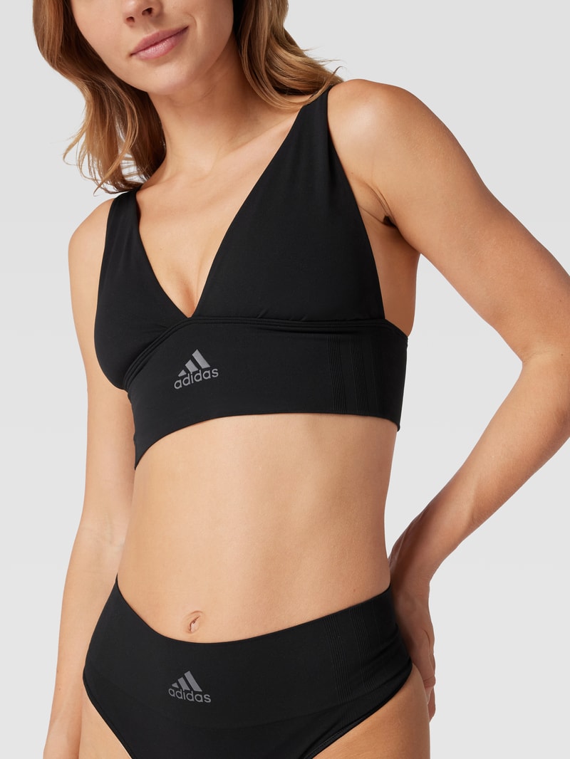 Bustier mit Logo-Print in schwarz