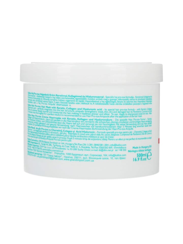 Kallos Cosmetics Kallos KJMN Haar Pro-tox Creme Haarmaske Keratin Hyaluronsäure 500 ml günstig kaufen onesize