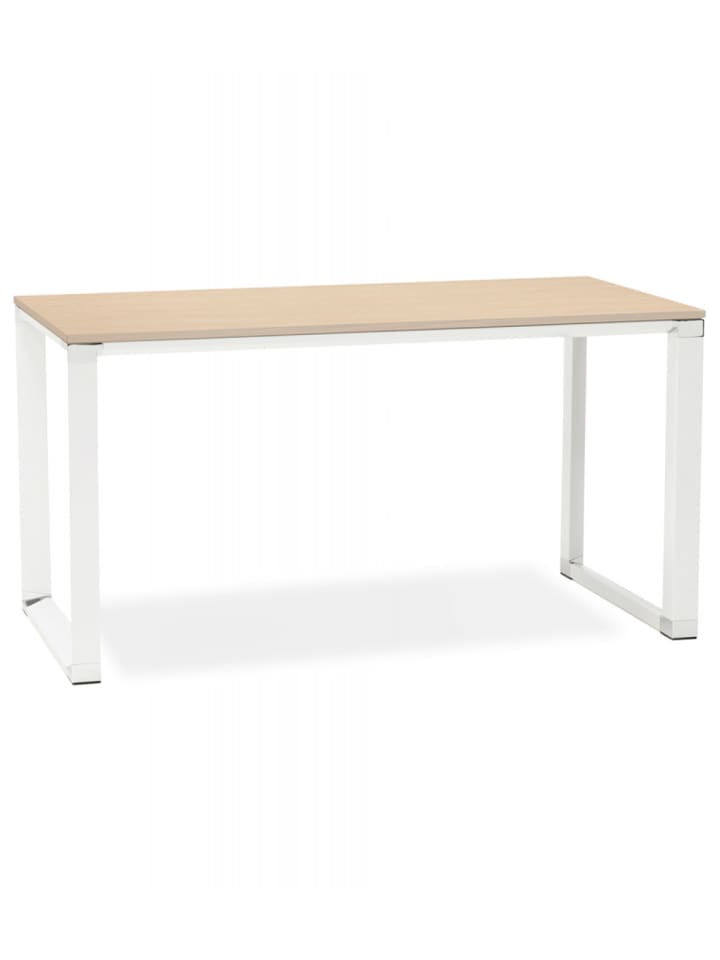 KADIMA DESIGN Schreibtisch aus Holz und Metall | Modernes Design in Beige-Weiß günstig kaufen