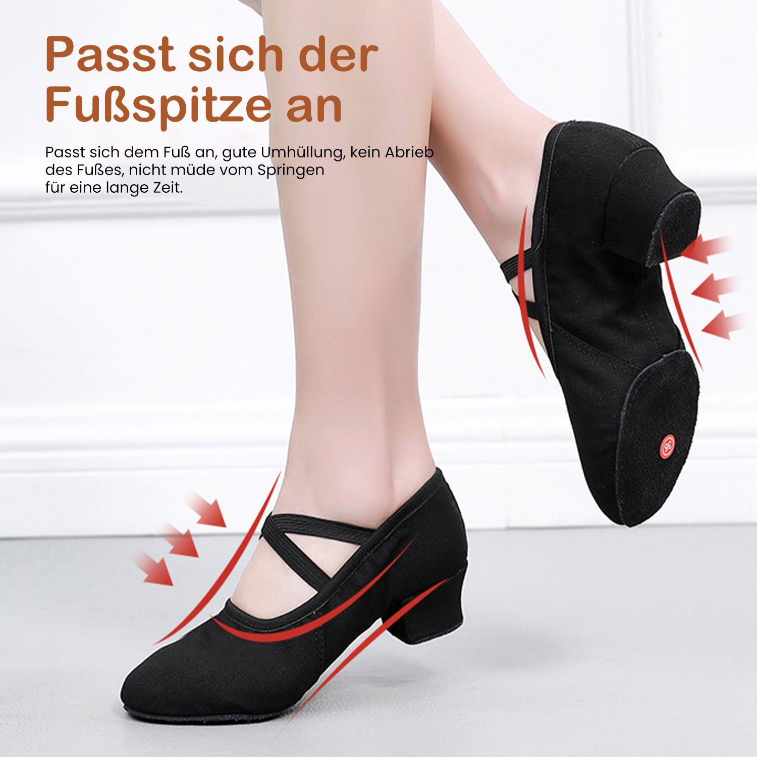 Daisred Ballerinas Tanzschuhe Damen Elegant Bequem Flats Schuhe Ballerina