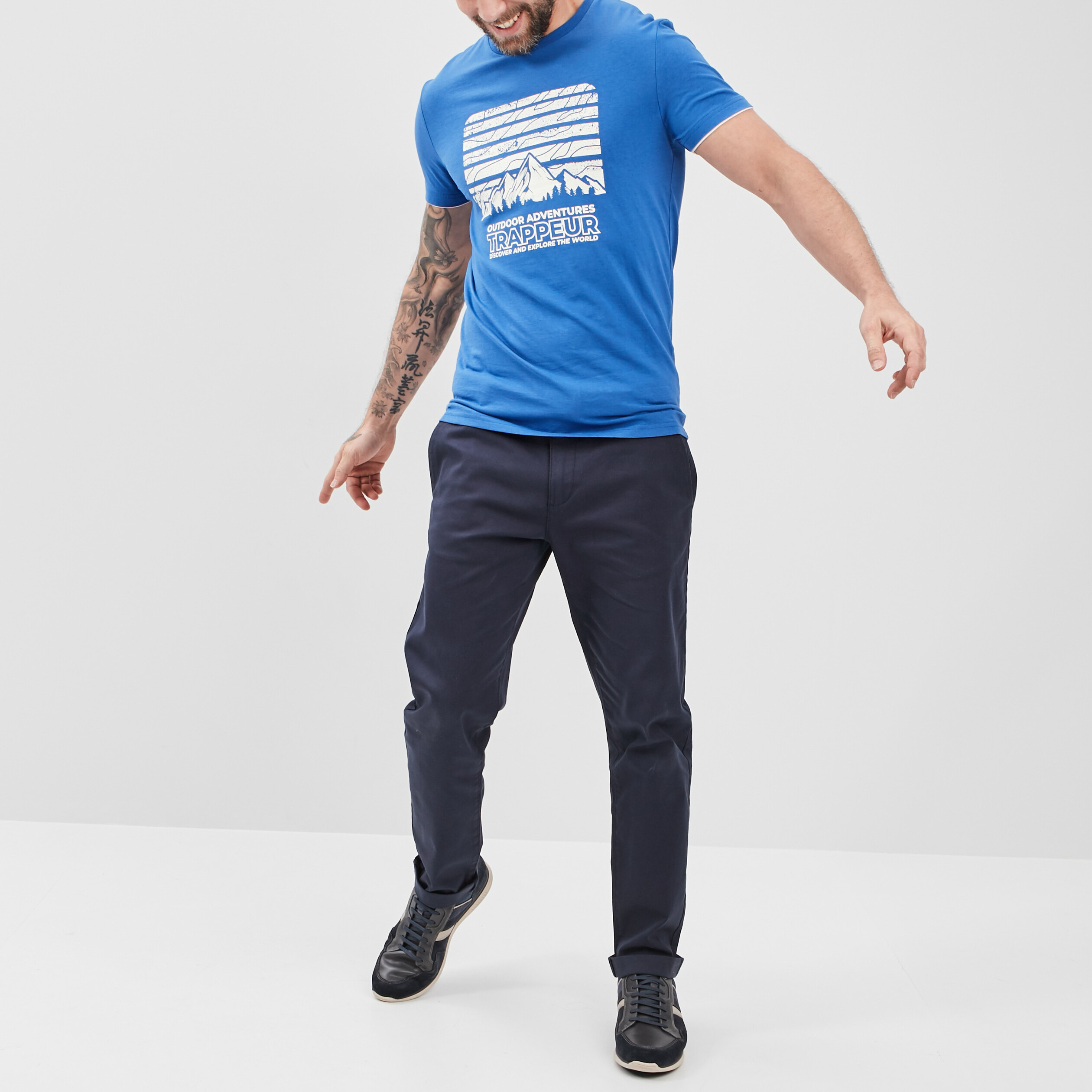 T-shirt Trappeur bleu roi homme | La Halle