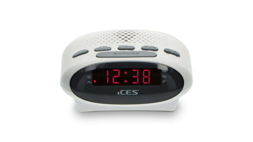 Ices ICR-210 White - FM Uhrenradio, Weiss