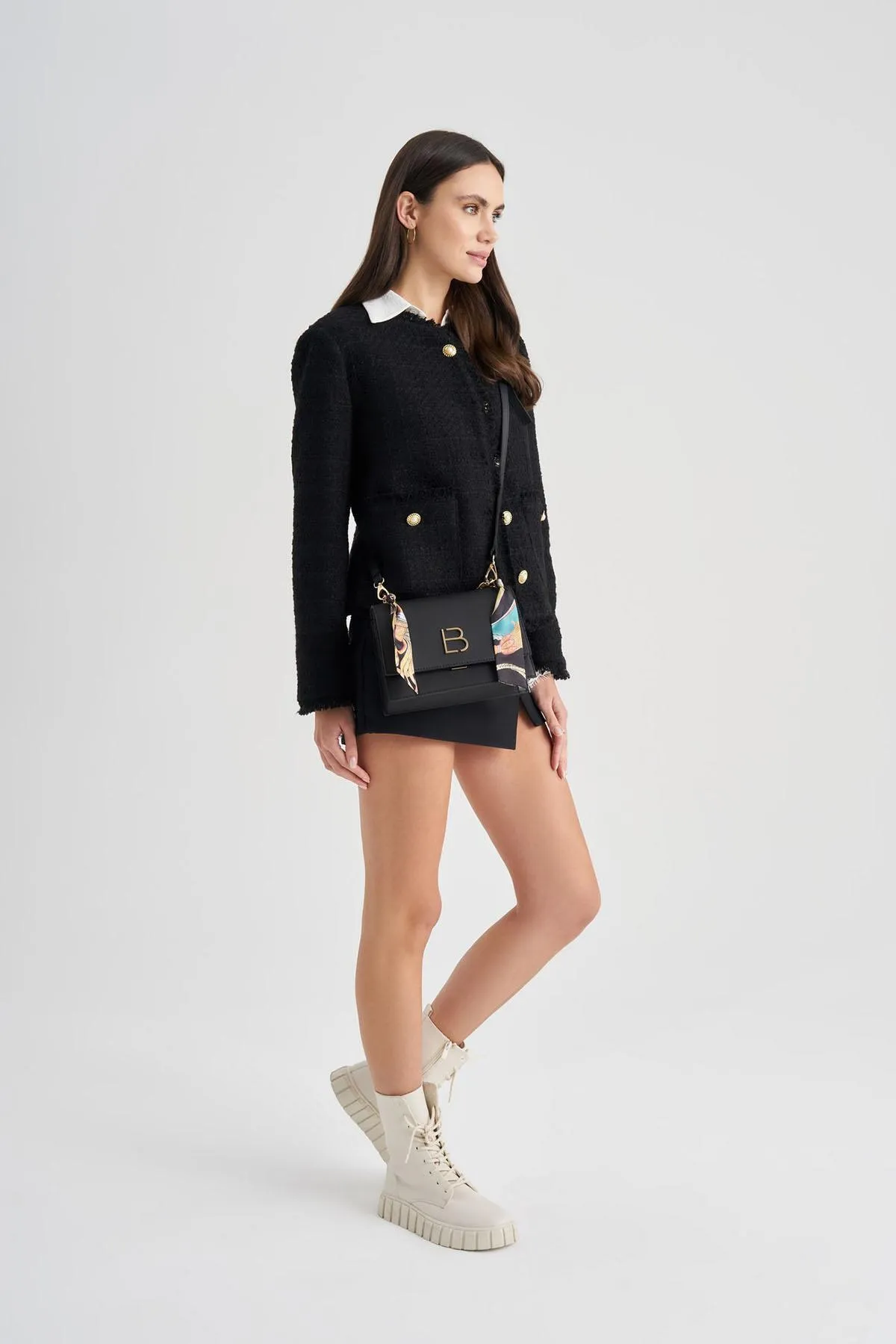 Lucky Bees  Damen Hand- und Schultertasche mit Schal-Accessoire