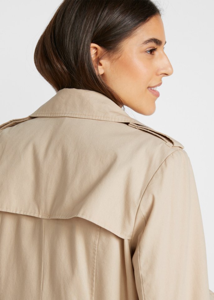 Long-Trenchcoat mit Taillengürtel