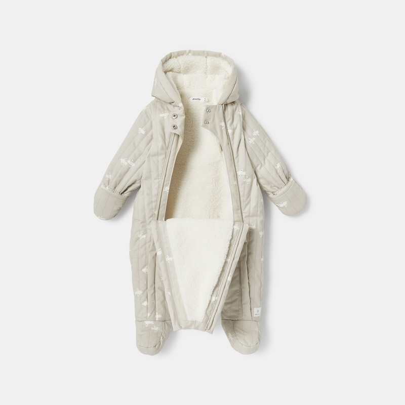 Combinaison-pilote matelassée et doublée beige naissance Absorba