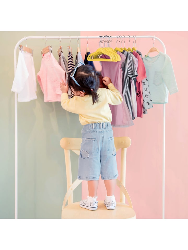 relaxdays 20x Kinderkleiderbügel in Gelb günstig kaufen onesize