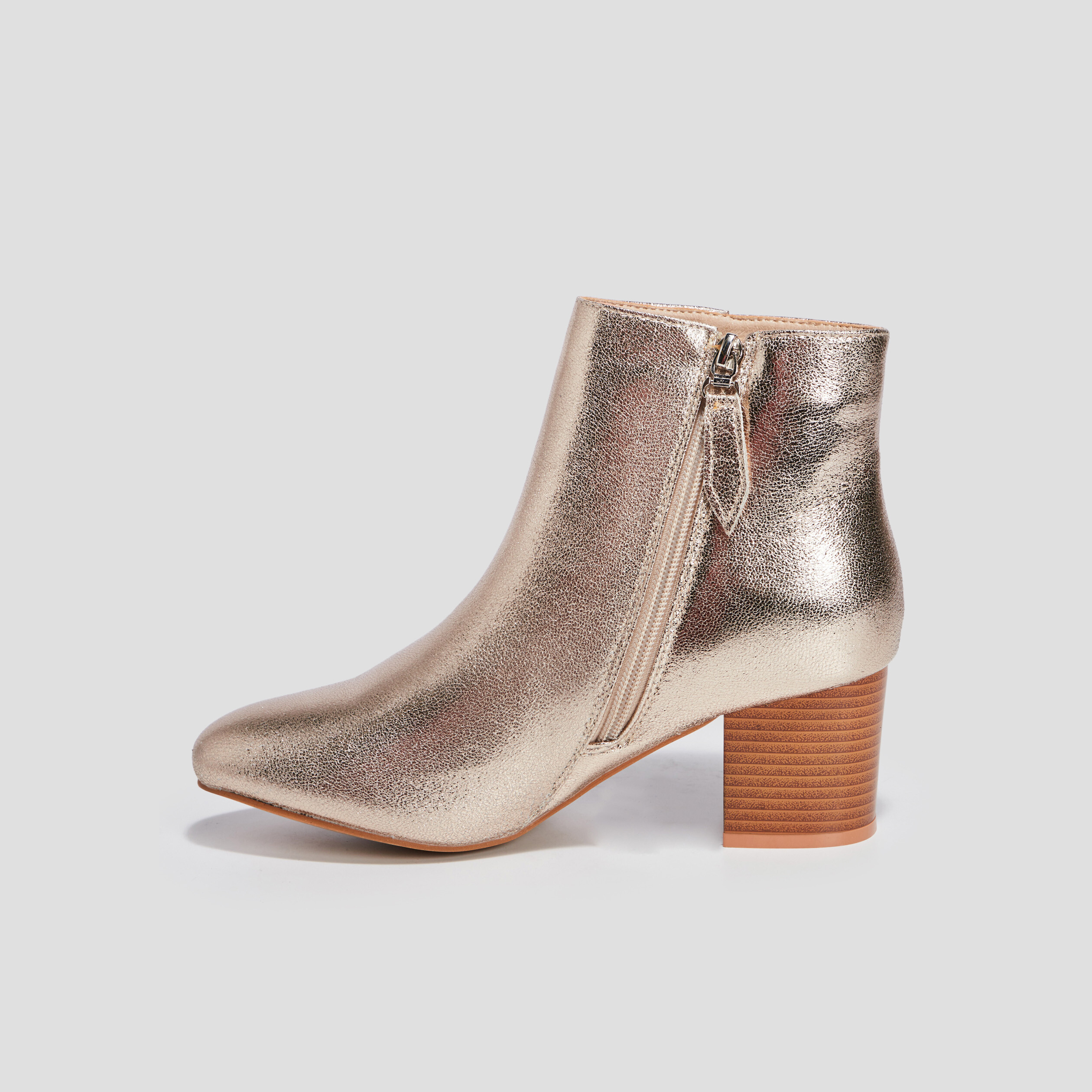 Bottines à talons métallisées jaune or femme | La Halle