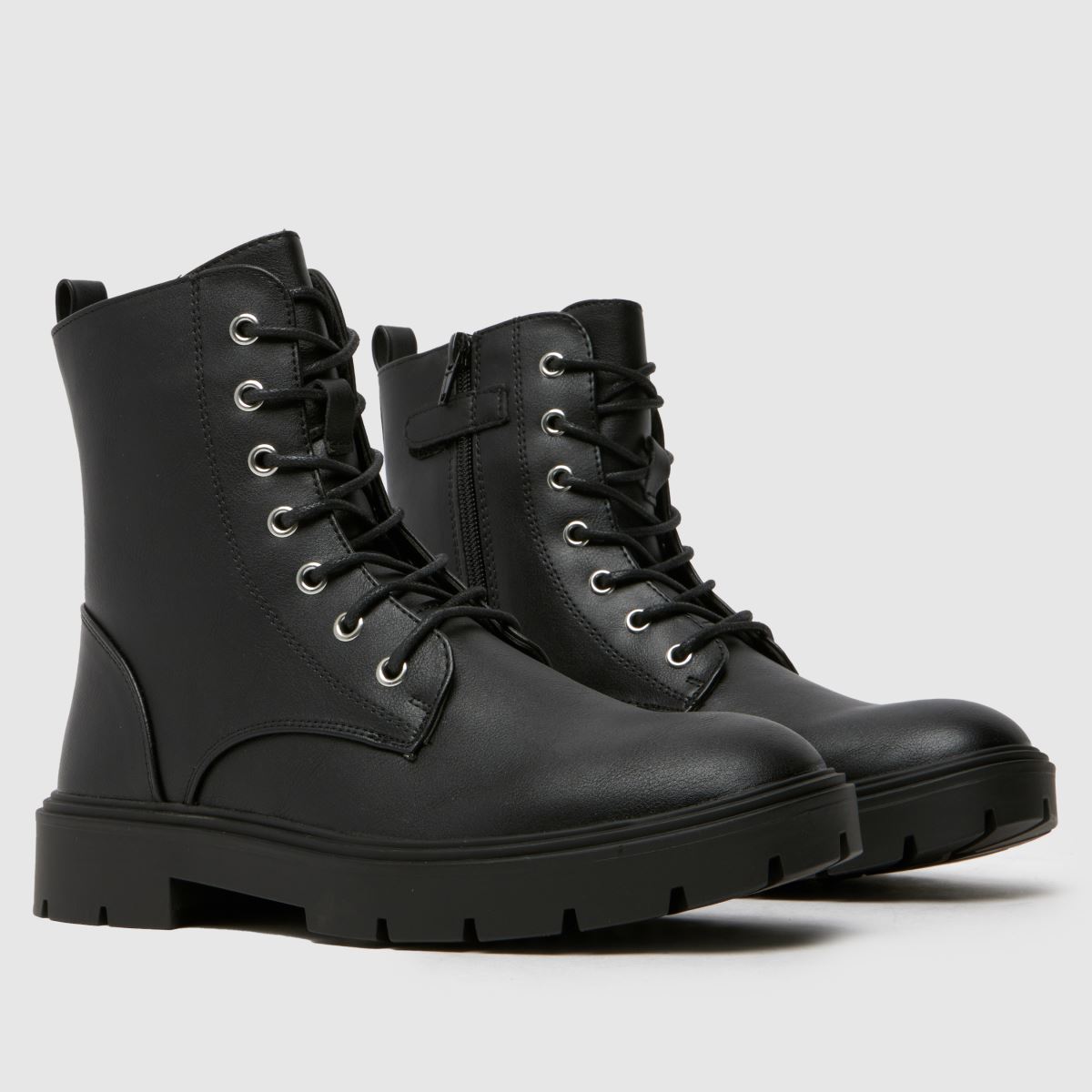 Schuh fekete Celine fűzős lányka ifjúsági csizma
