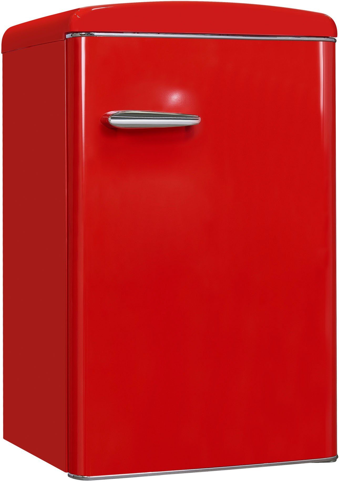 exquisit Kühlschrank RKS120-V-H-160F rot, 89,5 cm hoch, 55 cm breit