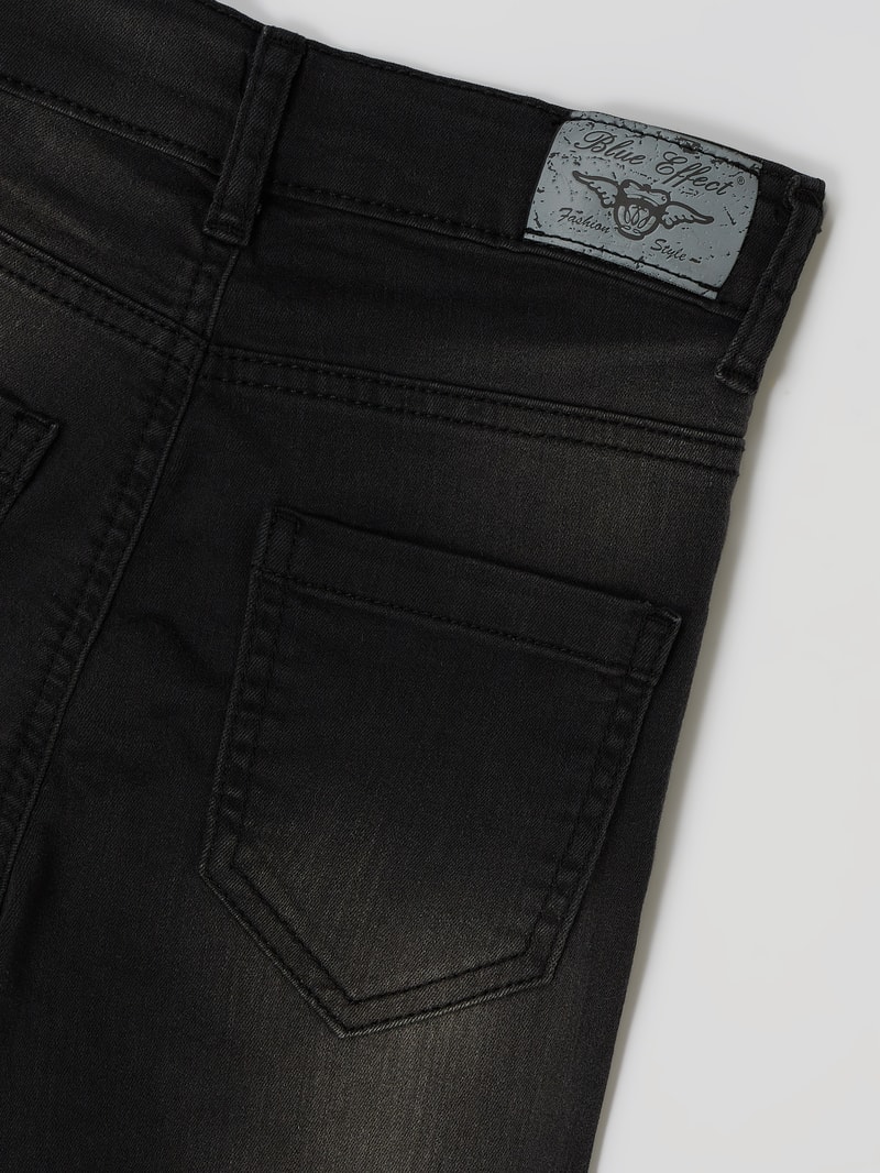 Wide Leg Jeans mit Stretch-Anteil in schwarz