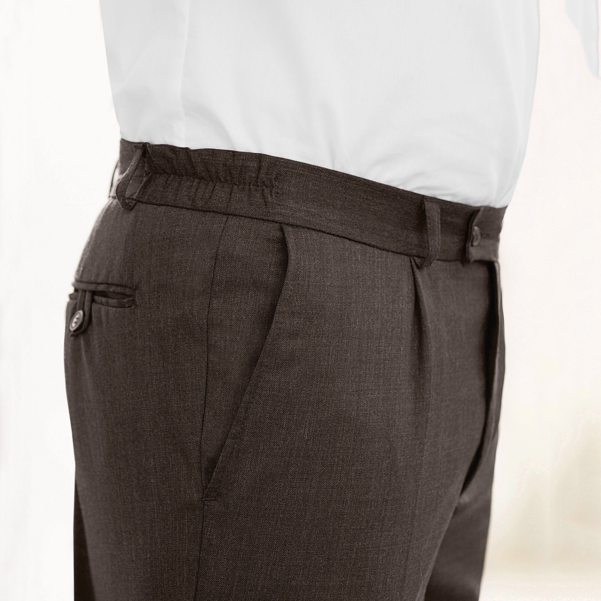 Pantalon taille élastiquée à pinces
