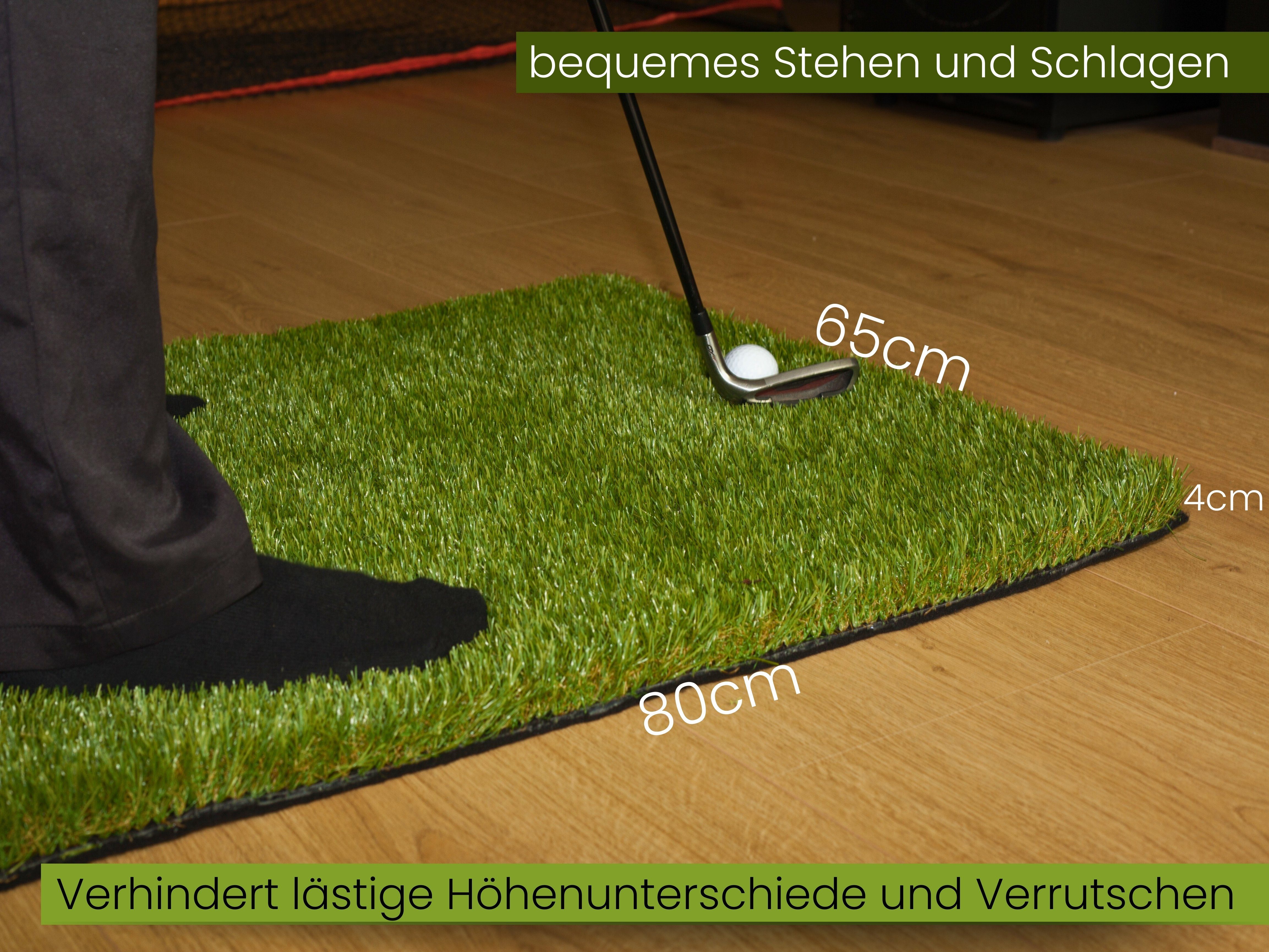 AMF Life Golf-Abschlagmatte Schlagunterlage (naturel, 85 x 65 x 4cm (Höhe inklusive. Filzboden), inkl. Tee + Teehalter verstellbar, Indoor Outdoor, tragbar, zusammenrollen, chippen, driven), Präzisionsabschlagmatte, strapazierfähig, flexibel, Golfsch