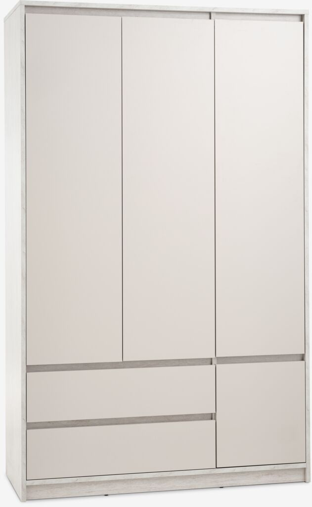 BILLUND Szafka BILLUND 119x193 4 drzwi 2 szuflady trawertyn/beż
