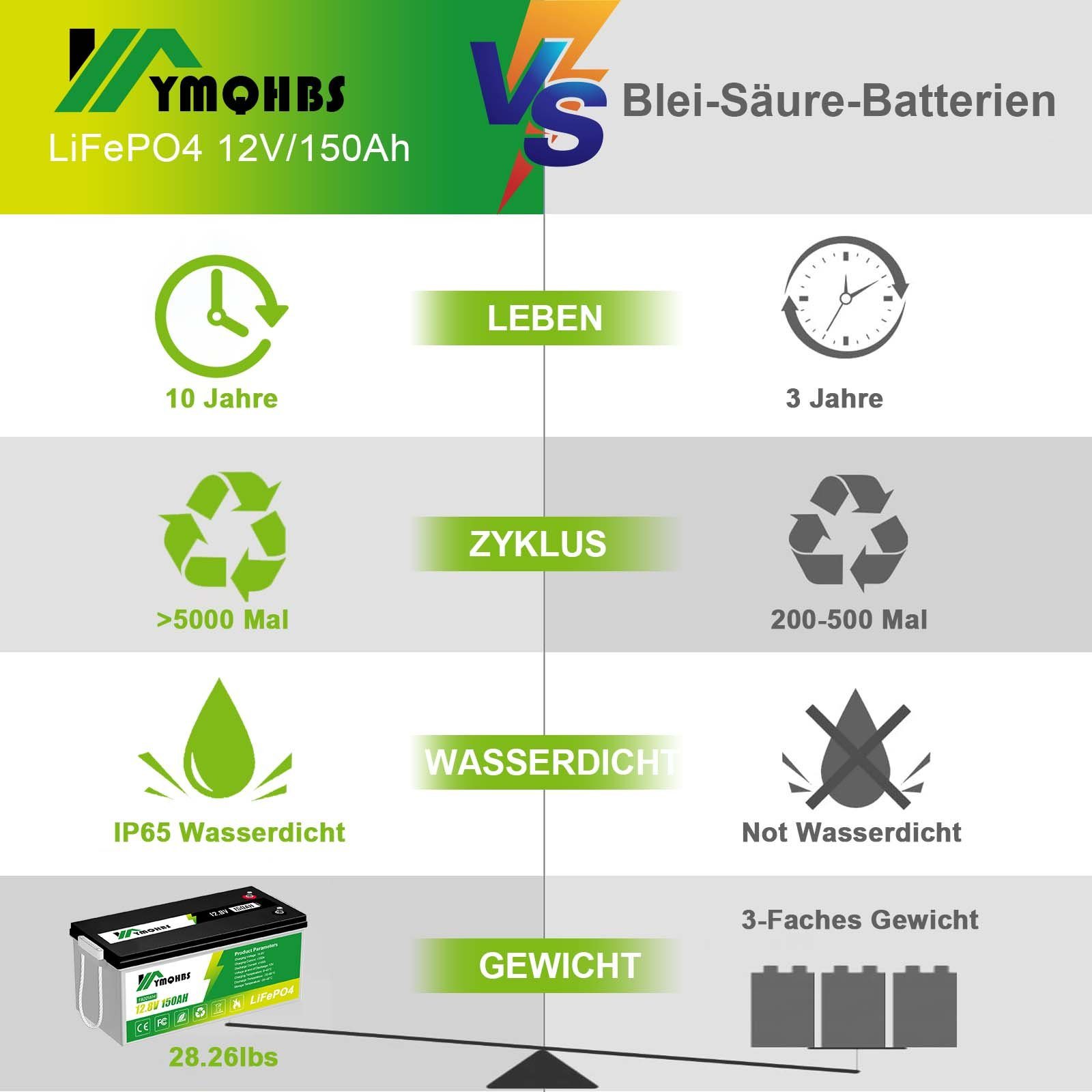 GLIESE Solarmodul 240W Solar Panel Kit mit 150Ah LiFePO4 Akku 150A BMS, 240,00 W, Monokristallin, (120W Solarpanel, 150Ah Akku, Solar Laderegler, 3m Solarkabel)