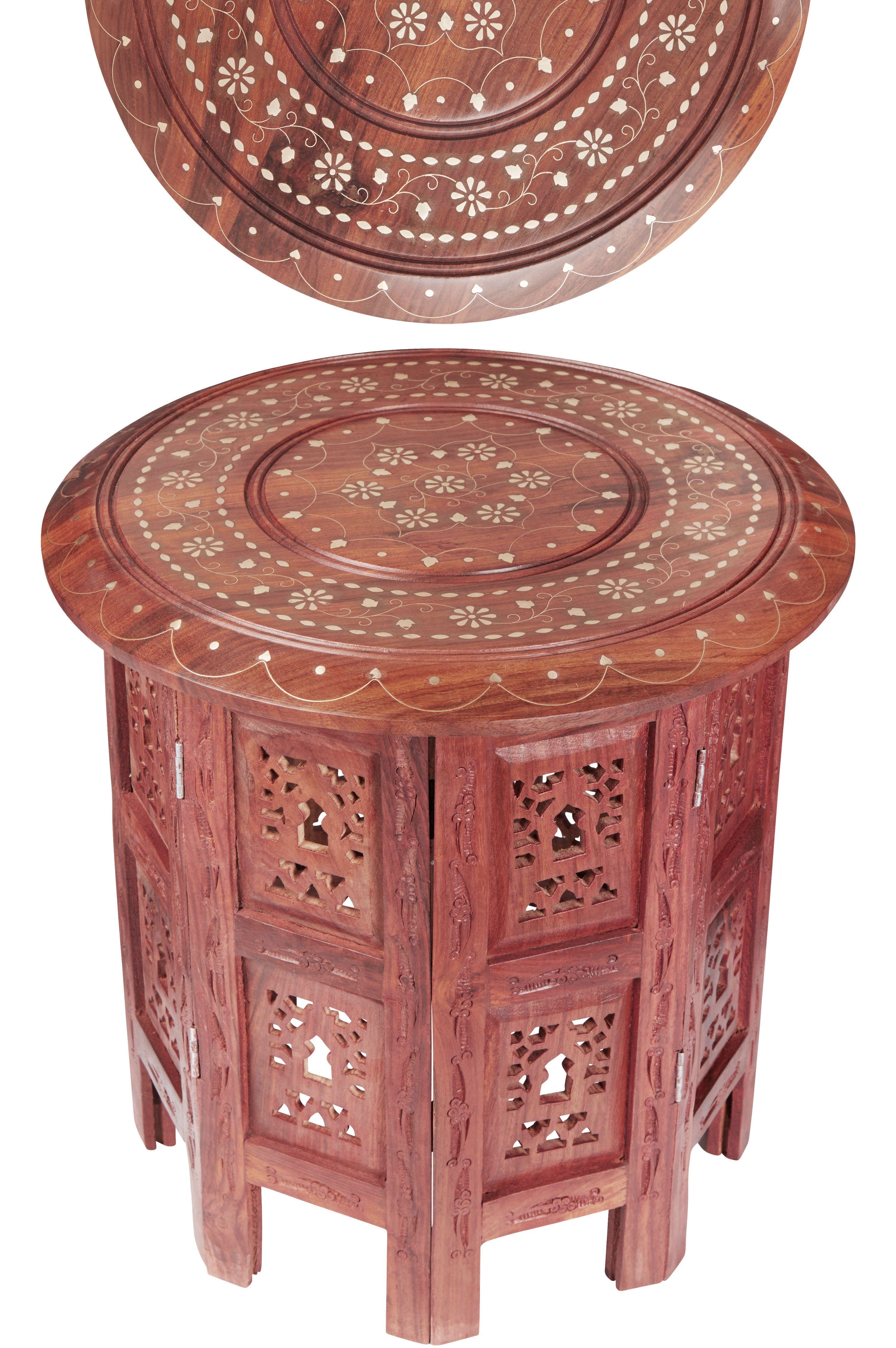 Marrakesch Orient & Mediterran Interior Beistelltisch Marokkanischer Beistelltisch Caglanur, Couchtisch, Klapptisch, Handarbeit