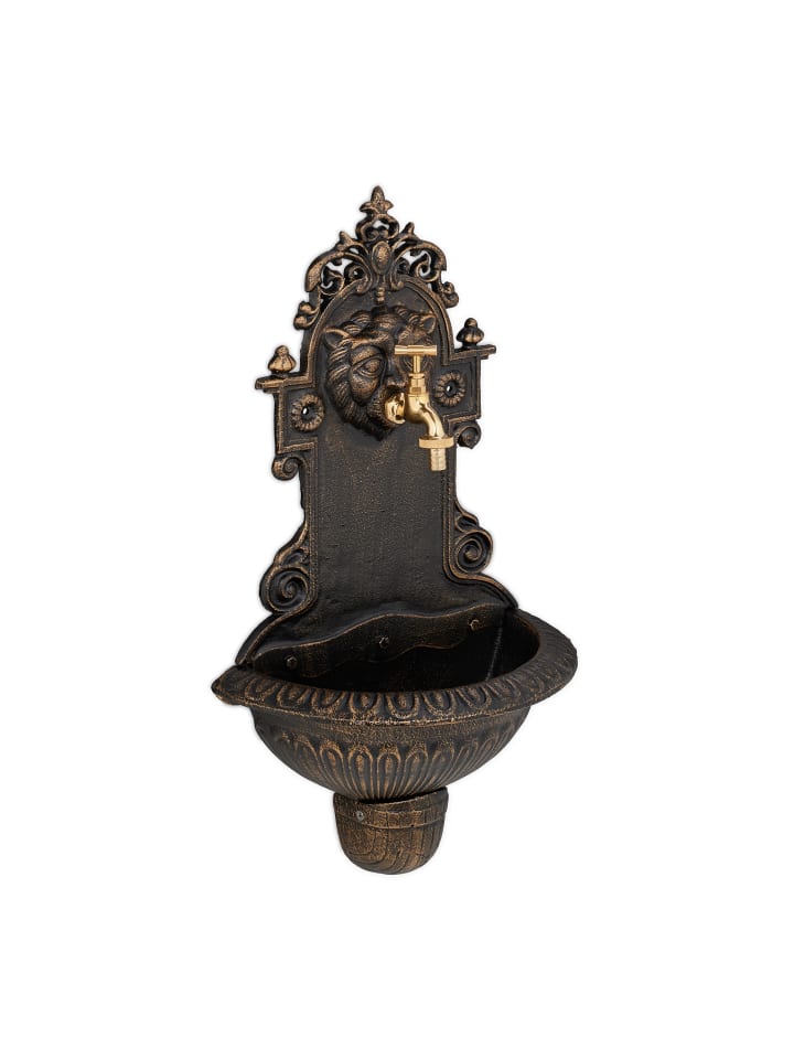 relaxdays Wandbrunnen in Bronze - (B)35 x (H)61 x (T)18 cm günstig kaufen onesize