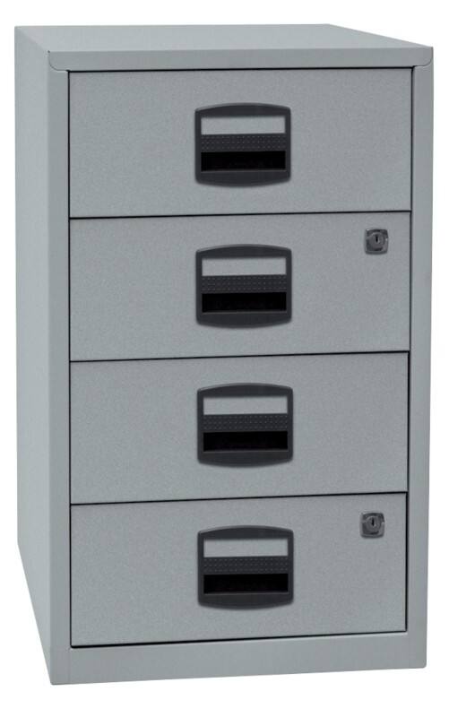 Bisley Home Beistellschrank 3 Schubladen Silber 413 x 400 x 672 mm