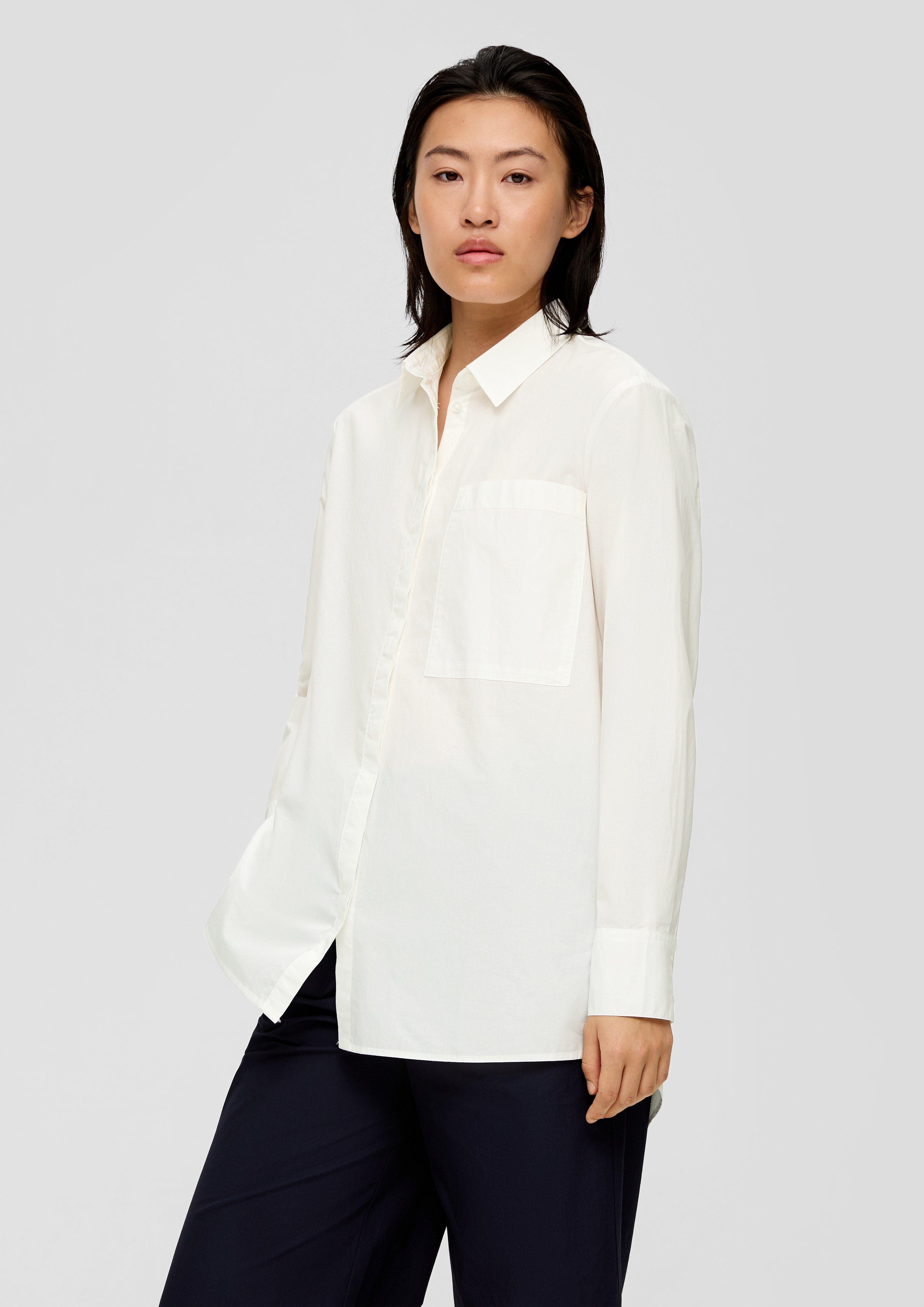 Baumwollbluse mit verlängertem Rückensaum  2139908-0210