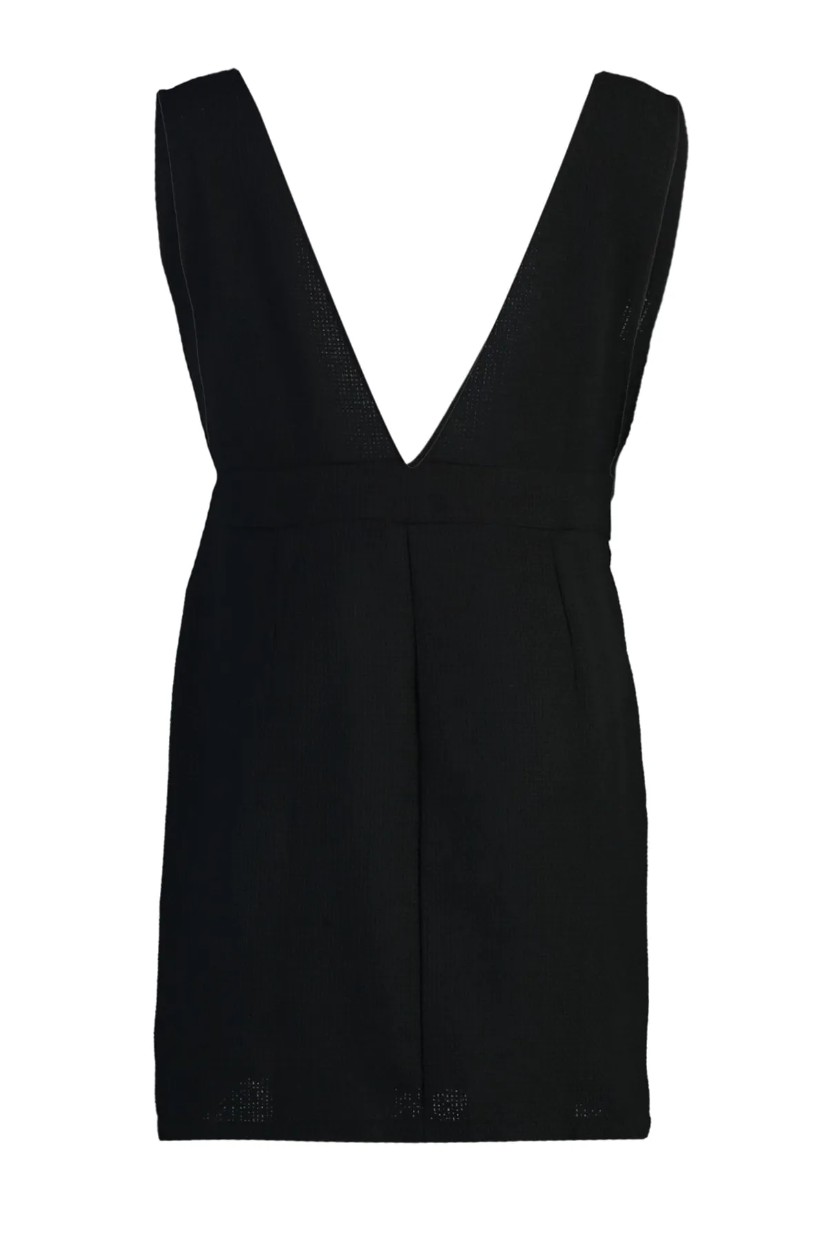 Trendyol Curve  Schwarzes Tweed-Gilet-Mini-Webkleid in Übergröße TBBAW23AH00193