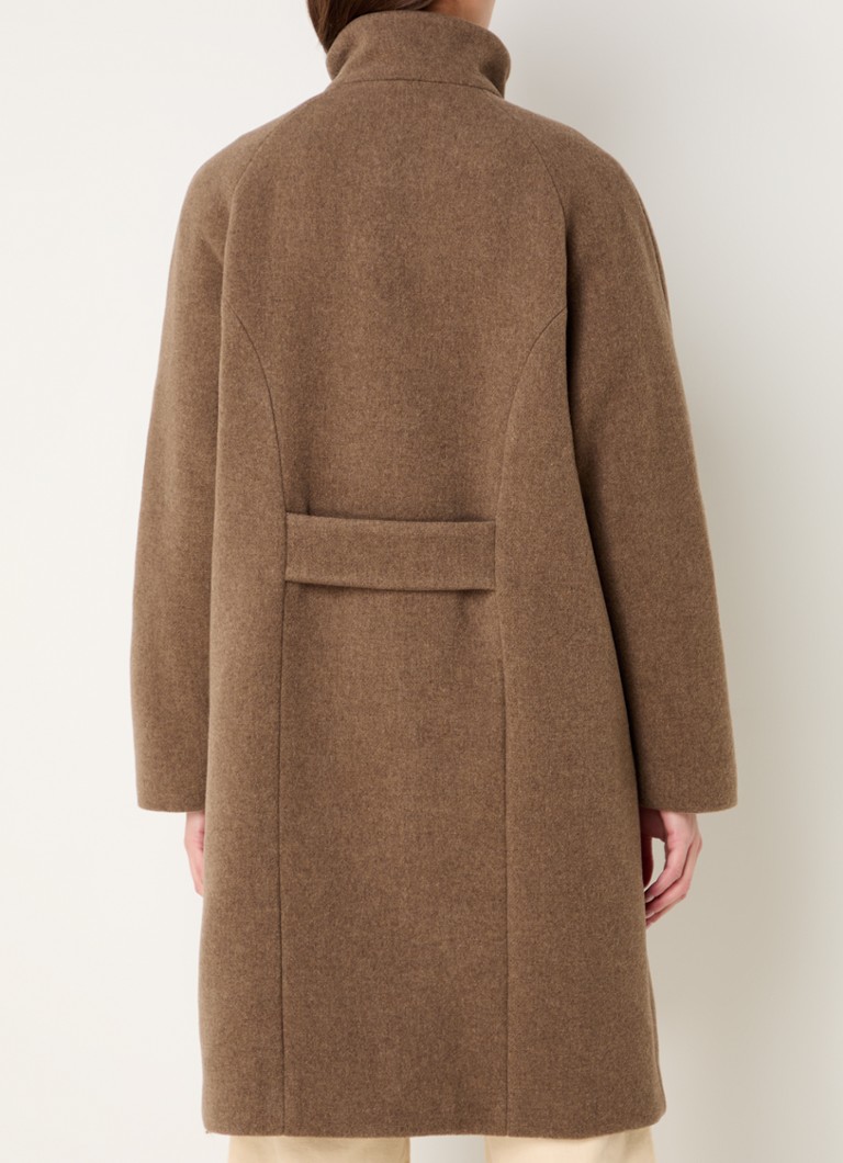 Cappotto doppiopetto floreale Sessùn in misto lana con tasche laterali