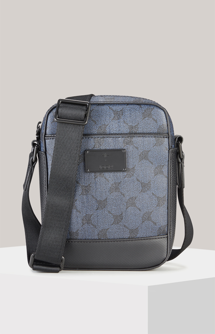Schultertasche Mazzolino Rafael in Dunkelblau gemustert
