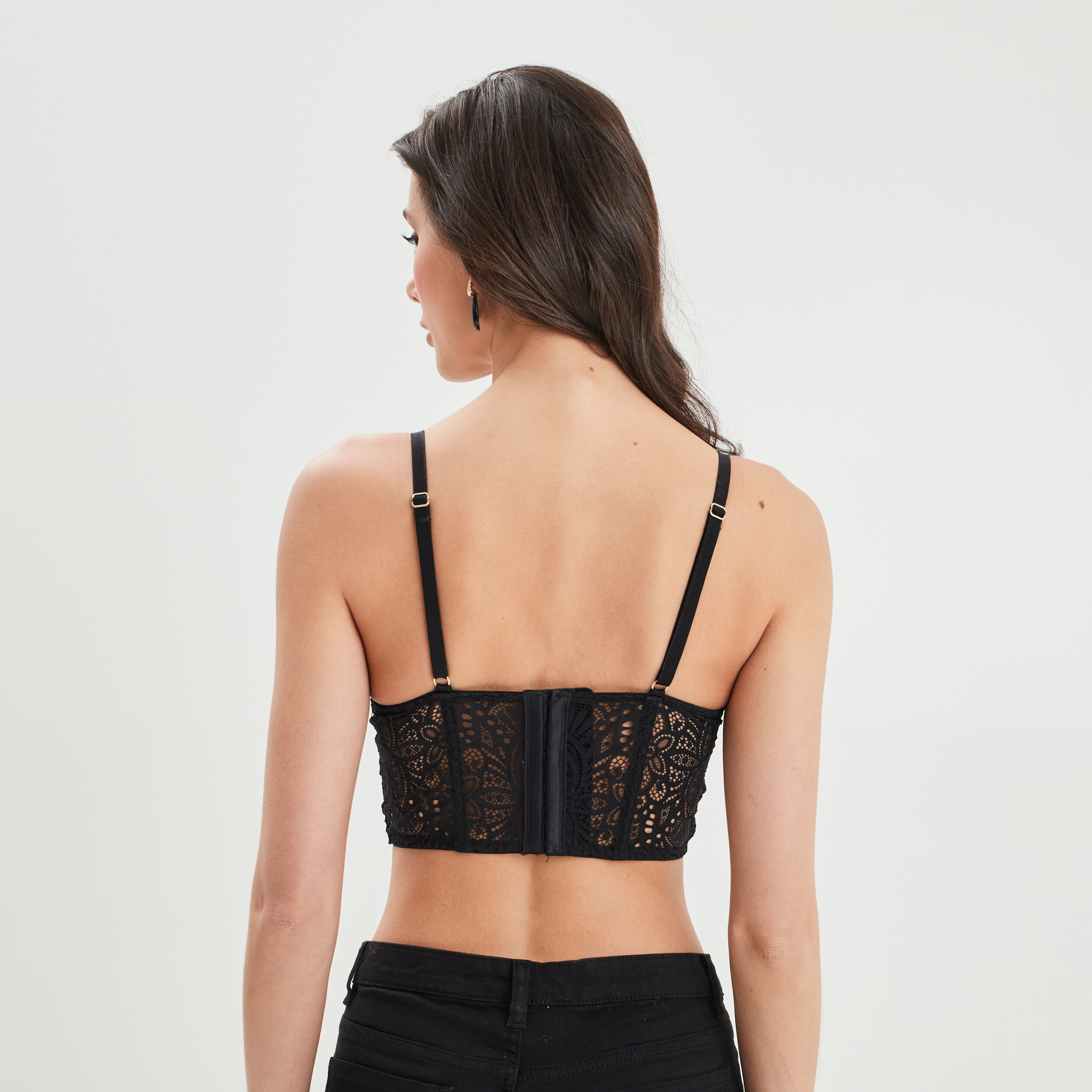 Bustier corbeille padde en dentelle noir femme | La Halle